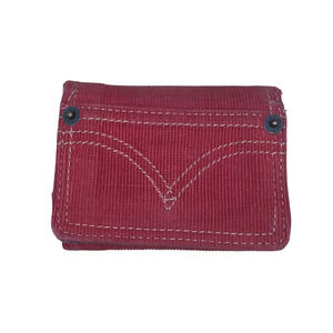 Vintage Levi's Jeans Corduroy Wallet Trifold Red Tab Snap Denim Indie Y2K